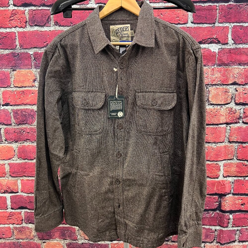 NWT Grayers Shirt Jacket Brown, Large %100 Cotton